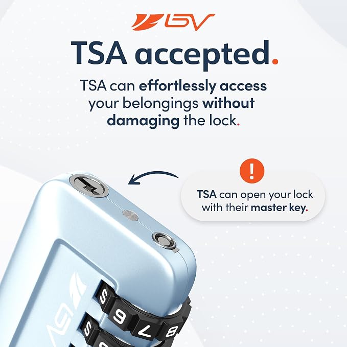 TSA Accepted Luggage Travel Lock, Set-Your-Own Combination Lock for School Gym Locker, Luggage Suitcase Baggage Locks, Filing Cabinets, Toolbox, Case (Arctic Blue, 1 Pack) - Image 3
