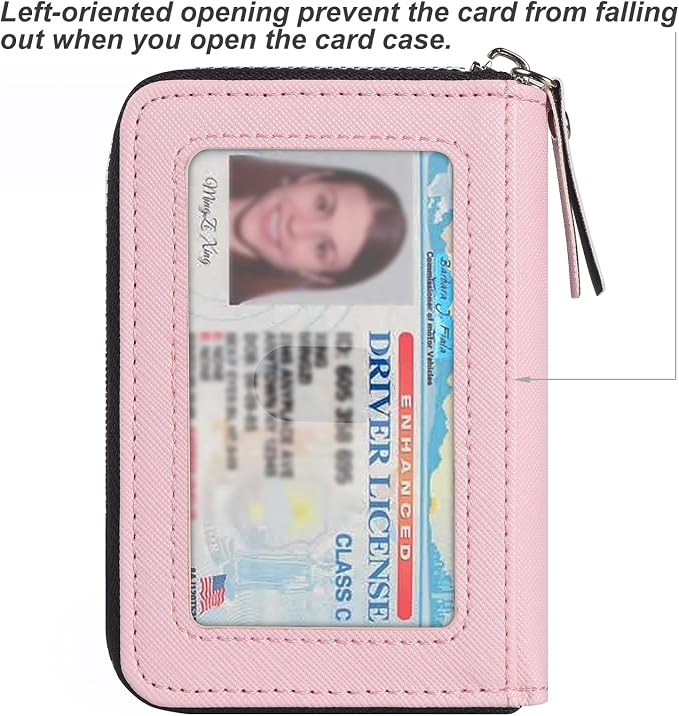 Credit Card Wallet, RFID Card Case Wallet, Zipper Card Cases Holder for Men Women, RFID Blocking, KeyChain Wallet, Compact Size Card Organizer Case for Women - Image 3