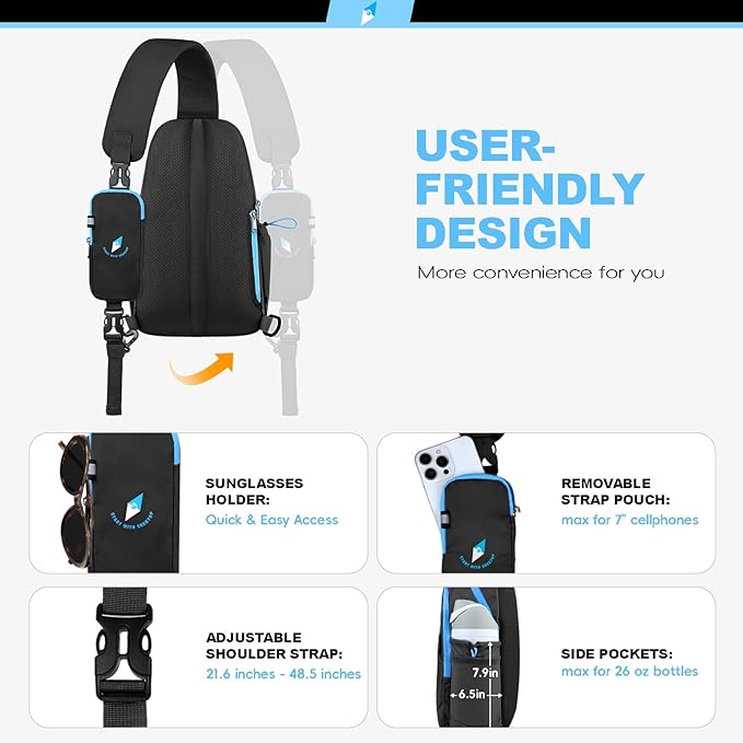 Seektop RFID Anti-Theft Crossbody Bag Sling Backpack for Women & Men, Casual Chest Daypack for Daily Travel - Image 5