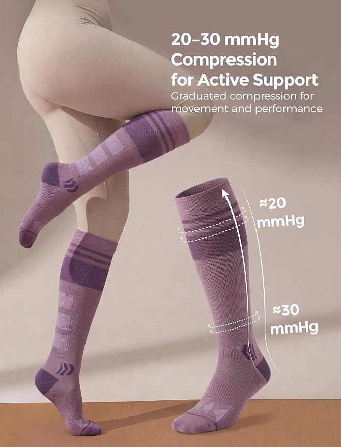 Momcozy Compression Socks for Women, 20-30 mmHg for Flying, Travel & Sports | 20-30 mmHg option: Enhanced support with zoned compression, Lycra fiber for lasting elasticity, silver-infused for freshness - Image 4