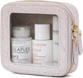 Clear Makeup Bag Travel Cosmetic Case Transparent Toiletry Bag with Zipper, Portable Make Up Organizer Traveling Compact Car Bag for Essentials, Light Pink, Mini by POPVIBE