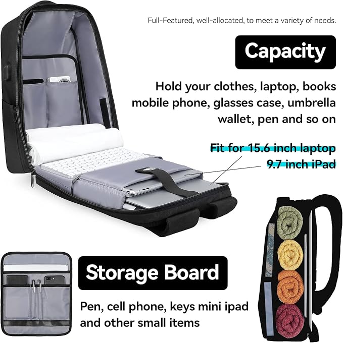 MARK RYDEN Anti-Theft Laptop Backpack Men, Waterproof Travel Backpack | Scratch Resistant Shell with TSA Lock & USB Charging Port for Work, Travel, Office, Commuting - Image 3