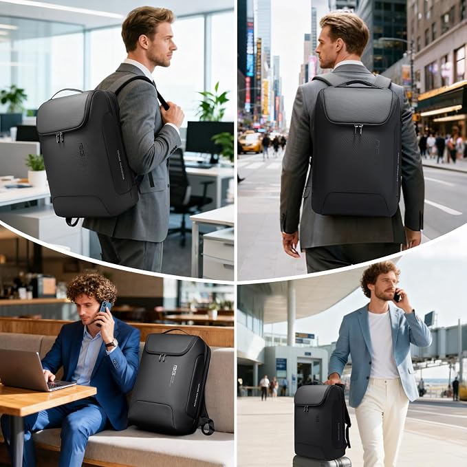 BANGE Men's Laptop Backpack for 17.3Inch Notebook,Waterproof Fashion Travel Backpacks,High Tech Backpack with Water Bottle, Work Business Backpacks for Men and Women - Image 6