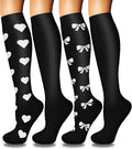 4 Pairs Compression Socks for Women Circulation-Best Support for Nurses,Running,Athletic,Travel by Iseasoo