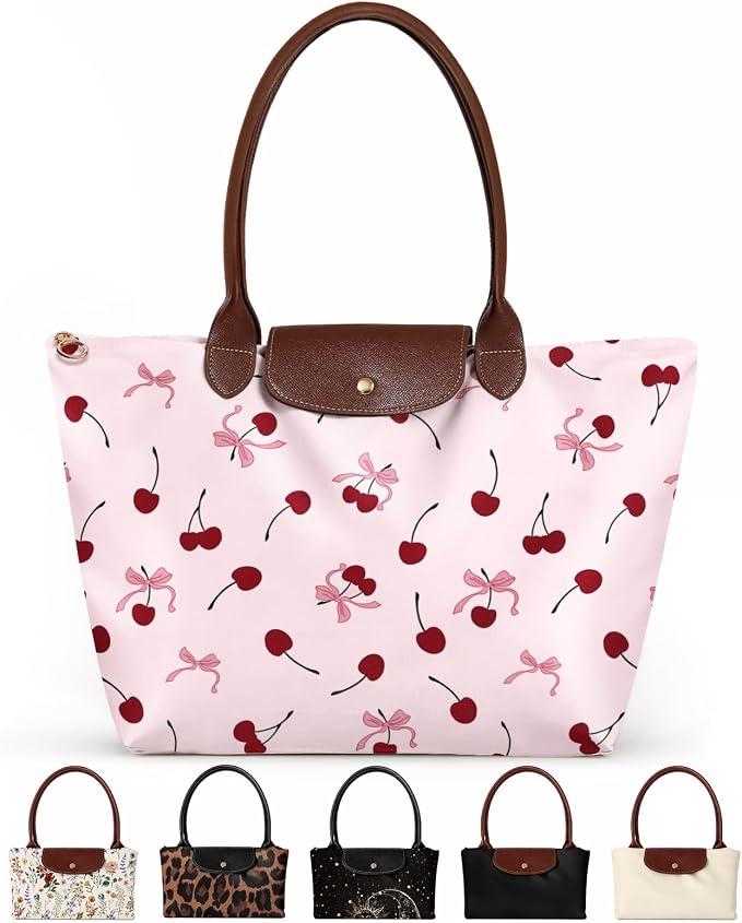 Miss Adola Aesthetic Nylon Tote Bag for Women | Lightweight, Foldable, Waterproof, Large Capacity for Travel, Work, Teacher by MissAdola