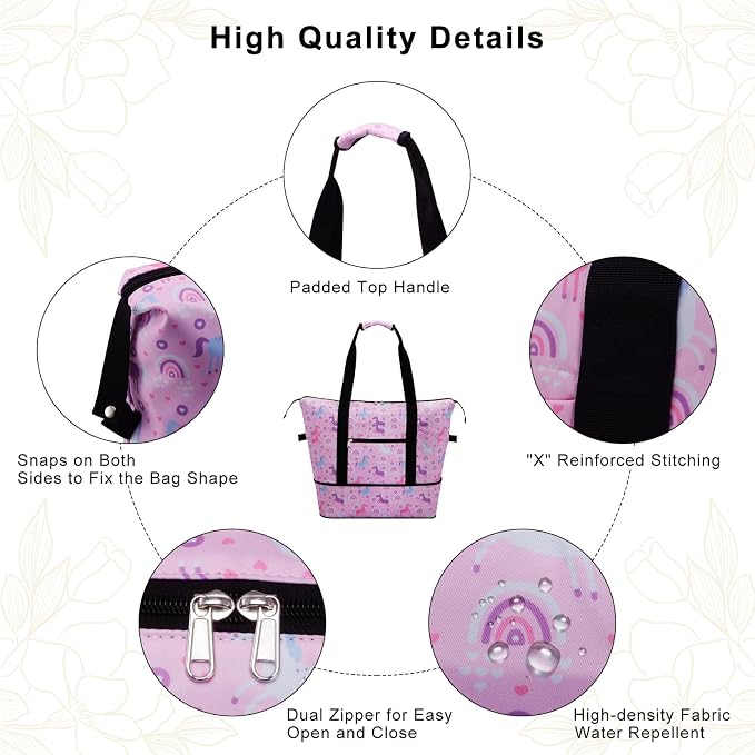 Expandable Duffel Bag for Women with Trolley Sleeve/Wet Pocket Weekender Travel Tote Large Carry On Overnight Luggage - Image 5