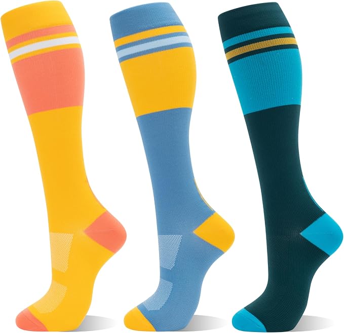 fenglaoda Compression Socks for Women Men 3 Pairs Graduated Compression Support Circulation Socks for Nurses by fenglaoda