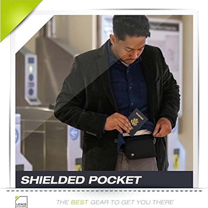 Lewis N. Clark Travel Money Belt Pouch, Slim RFID Blocking Anti Theft Waist Stash Pouches for Cash, Cards and Passport Holder - Image 8
