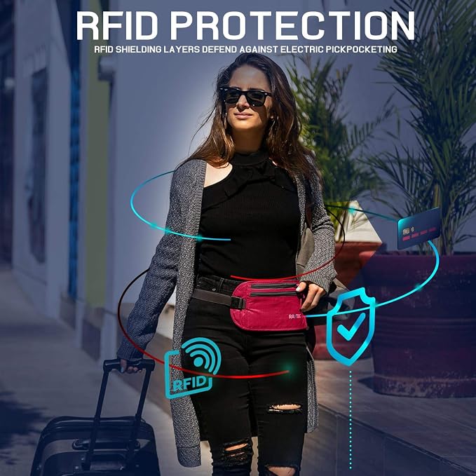 Money Belt For Travel Wallet Belt Passport Holder Travel Pouch to Protect You With RFID Transmissions –Secure, Hidden - Image 5