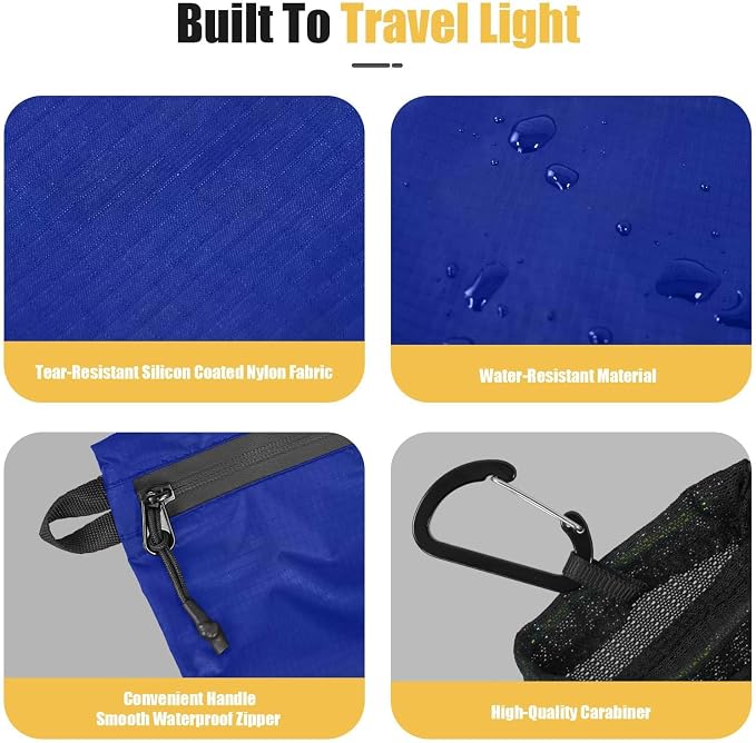 Vavabox Lightweight Travel Toiletry Bag for Women, Travel Pouch Men | Water-resistant, Nylon Zipper, Travel Essentials, Camping Gym - Image 5