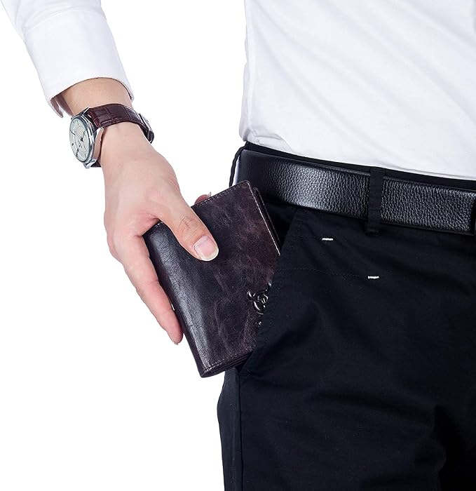 BULLCAPTAIN Large Capacity Genuine Leather Wallet for Men QB-027 | Bifold Wallet,RFID Blocking,Credit Card Holder,15 Card Slots,Special Expandable Design,gift choice - Image 6