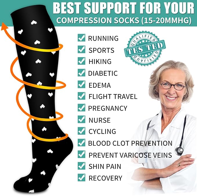 3 Pack Medical Compression Sock-Compression Sock For Women and Men Circulation -Best for Running,Nursing,Athletic Sports - Image 5