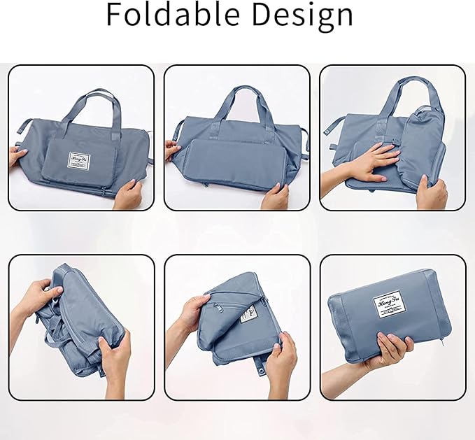 Large Capacity Foldable Travel Bag | Expandable Portable Carry on Bag Dry&Wet Separation Sports Duffel Bag - Image 5