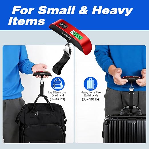 Digital Hanging Luggage Scale with Backlit for Travel, Portable Handheld Suitcase Weight Scale with Hook, 110 Pounds, Battery Included - Image 4