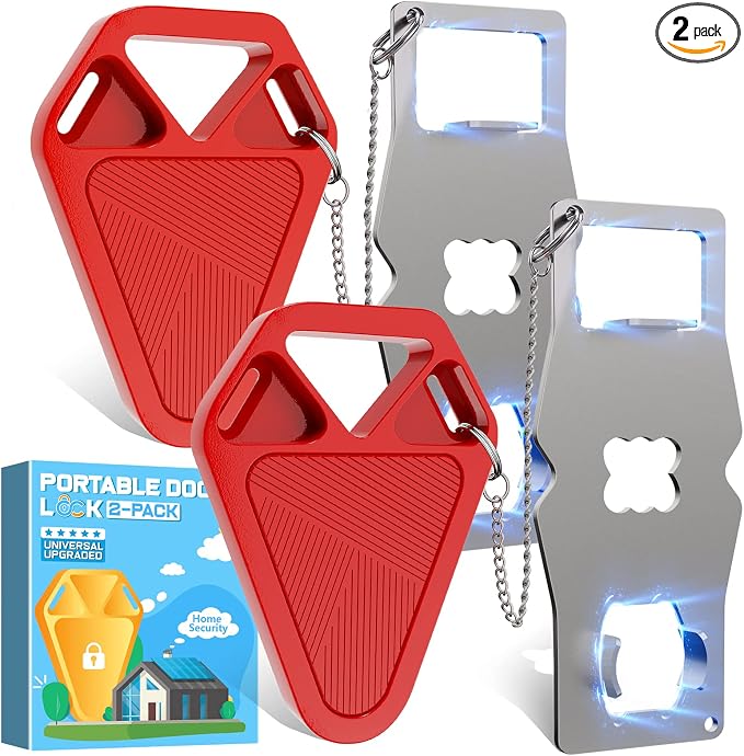 Portable Door Lock for Travel Hotel Safety: Hotel Door Locks for Travelers | Home Apartment Security Locker from Inside Room Bedroom Women Travel Gifts Traveler Stocking Stuffers Traveling Essentials by HELEMAN