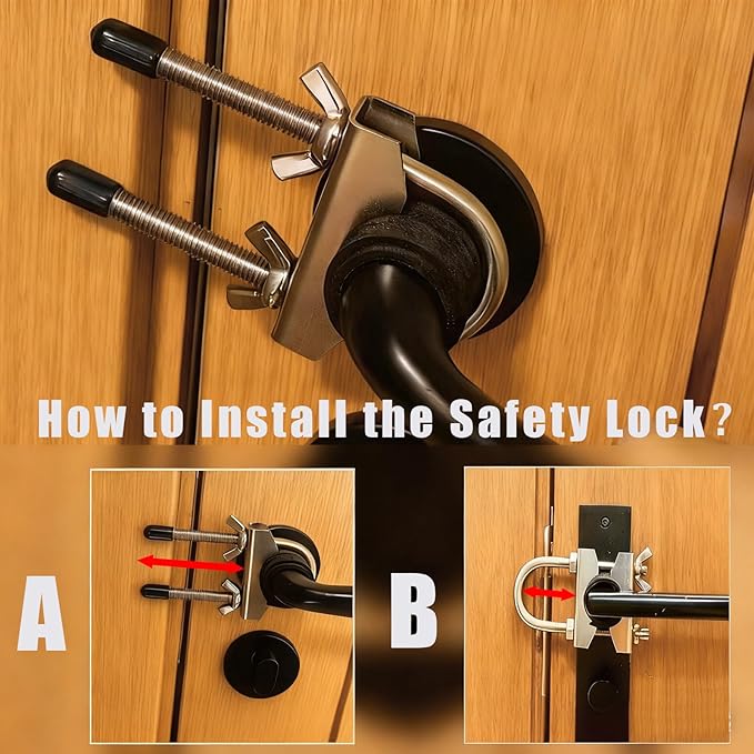 Portable Door Security Locks, Adjustable Heavy Duty Outswing Opening Travel Stainless Steel Safety Device for Hotel Room, Home, Apartment - Image 4