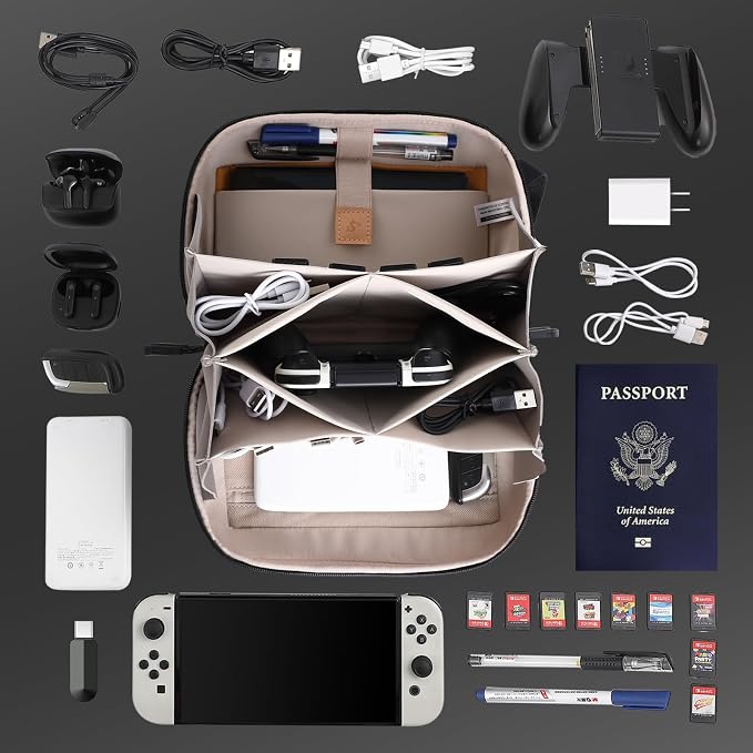 simtoper Electronic Organizer Travel Case Bag for Cables, Switch, SD card, Passport and More – Ultimate Protection & Portability Waterproof (Green) - Image 3