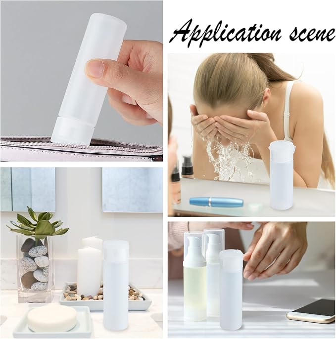 BENECREAT 10 Pack 18ml 0.6oz Small Travel Squeeze Bottles Refillable Makeup Foundation Container Travel Essentials Sample Bottles for Toiletries, Shampoo Toner Cosmetic - Image 6