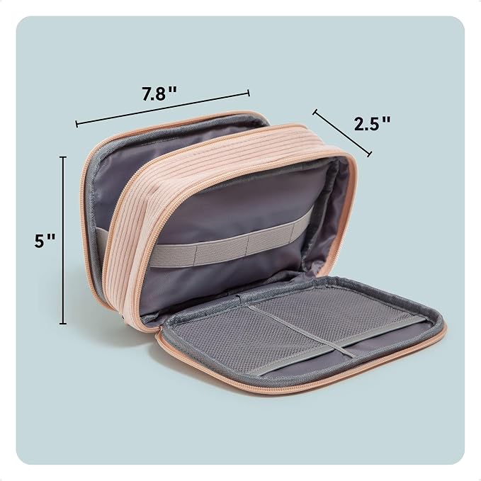 U Brands Electronics Organizer Travel Case, Cord Storage, 8" x 5.25", Pink - Image 3