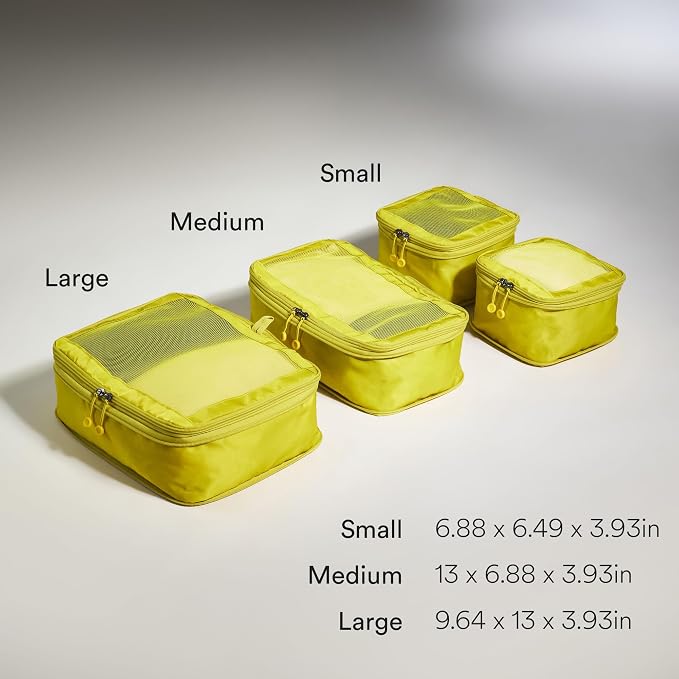 ANTLER - Compression Packing Cubes for Travel, Luggage Organiser for Suitcases or Bags, Travel Accessories, Set of 4, Gorse Yellow - Image 3