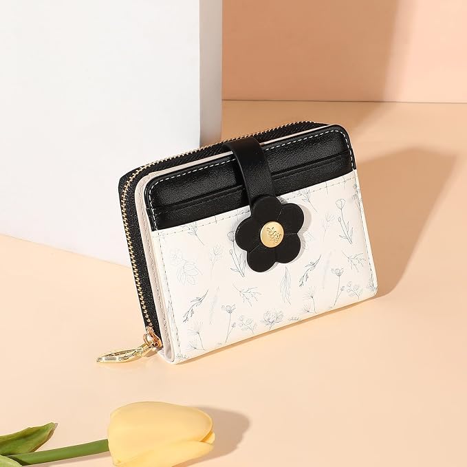 Small Wallet for Women Rfid Bifold Leather Card Holder Wallet With Zipper Pocket - Image 6