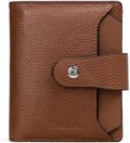 BOSTANTEN Leather Womens Wallet Small RFID Blocking Credit Card Holder | Removable ID Window, Zipper Coin Pocket, Bifold, Minimalist, Fits Small Purses, Daily Use, Ladies Gifts, Brown by BOSTANTEN
