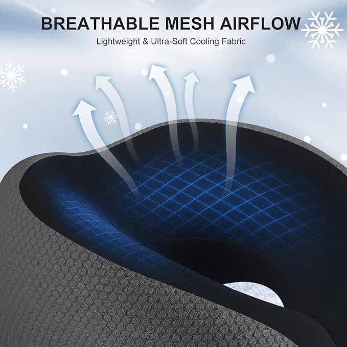 Ergonomic Travel Pillow,100% Memory Foam Travel Neck Pillow for Airplanes | 360° Neck & Chin Support Airplane Pillow For Long Flights,Airplane Travel Essentials With 3d Eye Mask, Earplugs,Carry Case - Image 4