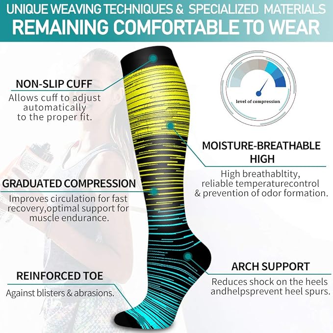 COOLOVER Copper Compression Socks for Women and Men(6 Pairs)-Best Support for Running, Athletic, Travel - Image 5
