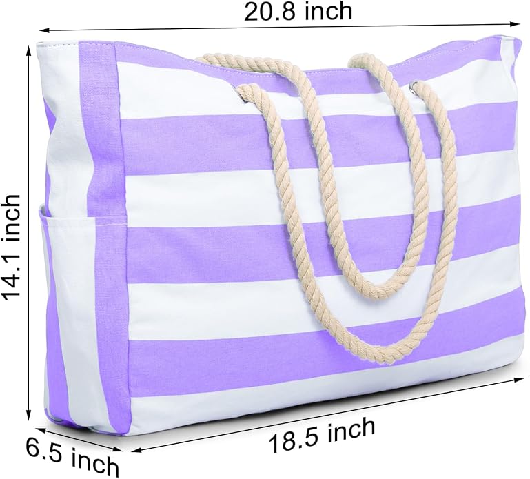 Becokan Beach Bags for Women Large Waterproof Beach Tote Bag Zipper Beach Bags Waterproof Sandproof Swim Pool Bag Large Tote - Image 6