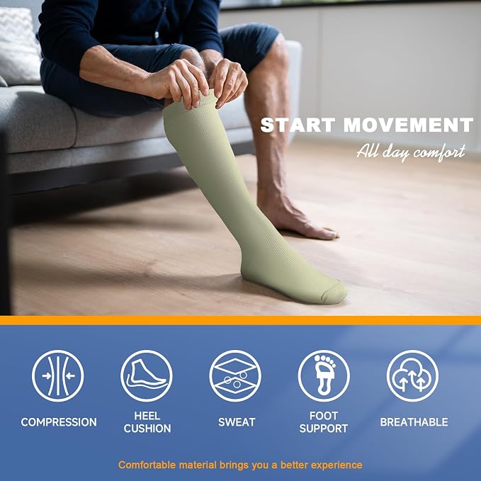 cerpite Compression Socks for Women & Men 6 Pairs Knee High Compression Socks 20-30 mmhg Best for Running,Nurse,Travel - Image 6