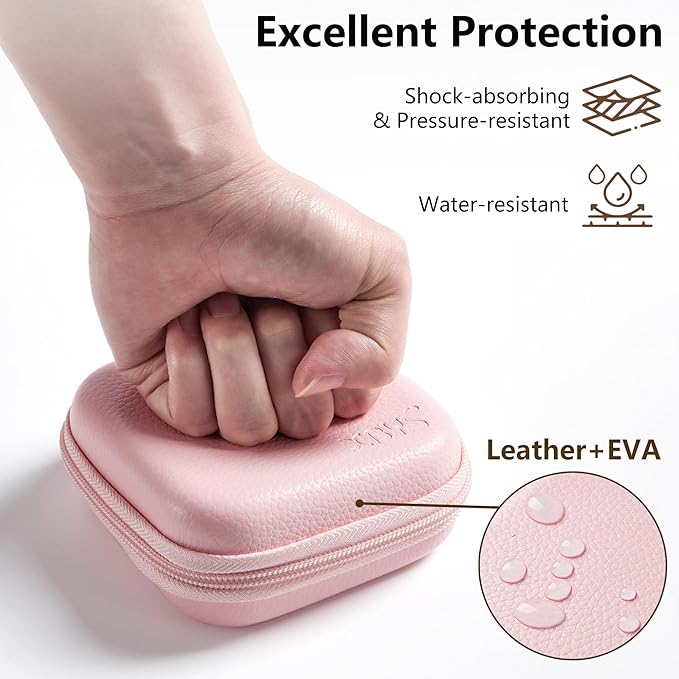 Portable Charger Case, Tech Pouch Travel Organizer, M, Pink | Hard Shell Electronic Storage for MacBook Power Adapter, Charging Cords, USB Drives, Power Bank Laptop Accessories - Image 4