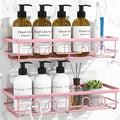 Adhesive Shower Caddy, Large Capacity Shower Racks for Inside Shower, No Drill Bathroom Shower Organizer and Storage, 2 Pack Pink Bathroom Shelves, Home Decor Rv Accessories, Apartment by Dimyno