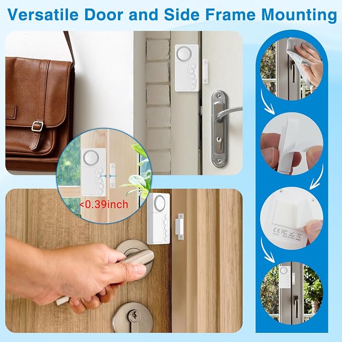 Greencycle Freezer Door Alarm (3/15/30/60S Delay), Door Alarms for Home Security Kids Safety, Close Doors Reminder 108dB Loud, 4Modes, 3 Adjustable Volume for Home, Business, Office, Gate, Shop, 2PK - Image 5