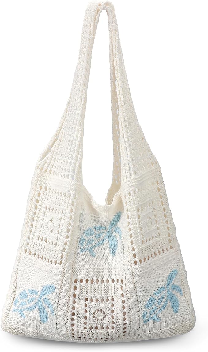 hatisan Crochet Bag for Women, Handmade Knit Beach Tote Bag Summer by Hatisan