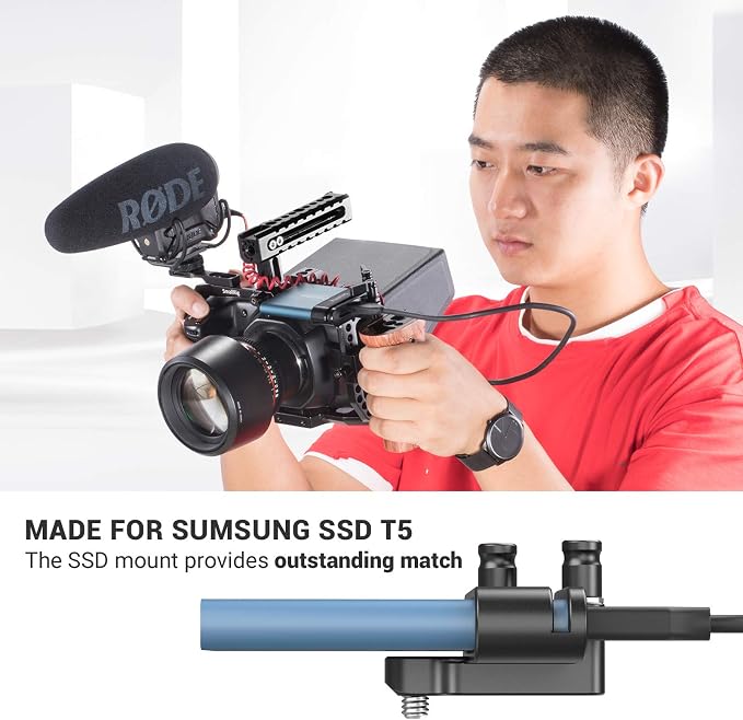 SMALLRIG Mount Bracket SSD Holder for Samsung T5 SSD with 1/4”-20 Threads, Compatible Cage for BMPCC 4K & 6K and for Z CAM, Compatible with iPhone 15 Pro Max Phone Cage (NEW Version) - Image 2