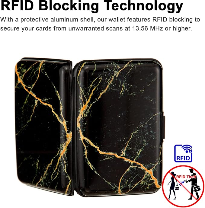 Credit Card Holder Small RFID Blocking Wallet Business Metal Slim Mini Aluminum Hard Case for Women Men - Image 3