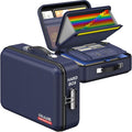Fireproof Document Box with Lock, Hard Fireproof Document Organizer | Hard-Shell Fireproof Waterproof Safe Box with Combination Lock Blue by COLCASE