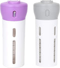 Travigo 4-in-1 Travel Dispenser Bottle Set, TSA Approved, Leak Proof, Reusable 1.4 oz. (40 mL) Toiletry Containers for Shampoo, Conditioner, Soap, Lotion, Skincare (2 Pack, Purple & Gray) by Travigo