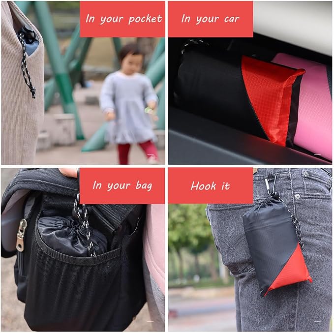 Orga'Neat Pocket Picnic Blanket, Compact Lightweight Tarp for Camping | Foldable, Easy to Carry, Water Resistant Sandproof Washable Quick Dry Mat for Beach, Festival, Travel, Outdoor Recreation - Image 2