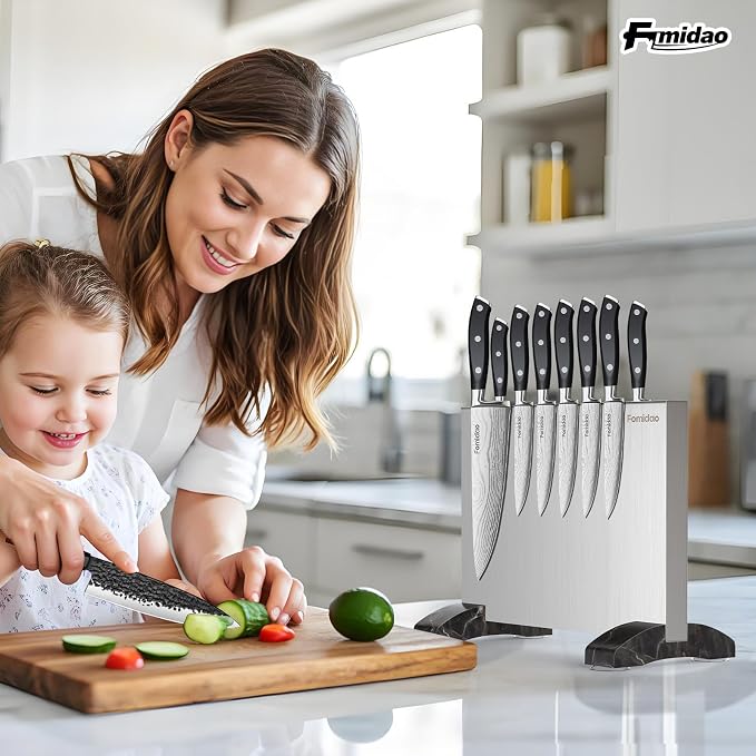 Magnetic Knife Block,Stainless Steel Magnetic Knife Holder Stand for Kitchen Counter,Strong Double Sided Magnet Knife Storage Rack - Image 5