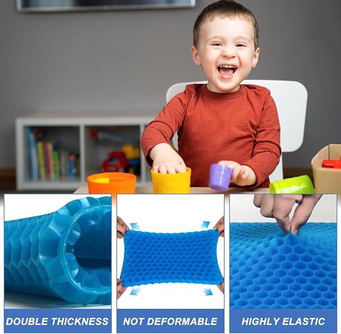 LYUANEC Gel Seat Cushion for Long Sitting - 10" x 7" x 1.4" (Mini) | Zero Gel Cushions for Bicycle Back Seat, Honeycomb Gel Seat Cushion, Ergonomic Silicone Seat Cushion for Kids - Image 4