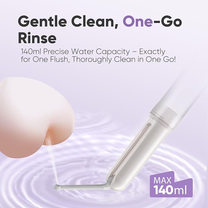Portable Electric Bidet, Handheld Battery Powered Travel Bidet, White | 2 Pressure Modes, Waterproof, Foldable, Pocket-Sized, Cordless, Daily Hygiene Cleaning at Home, Camping and Travel - Image 5