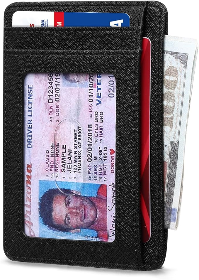 RUNBOX Slim Wallet for Men and Women, RFID Blocking Leather Card Holder | Minimalist 8-slot design fits IDs and credit cards in a thin profile for front pockets, purses, pants and travel - Image 2