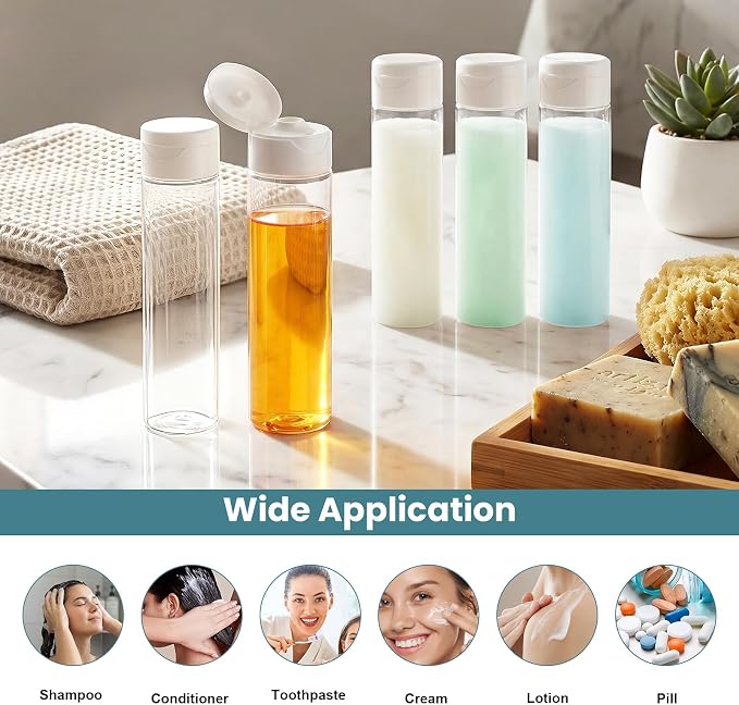 Cosywell Travel Bottles for Toiletries 5 Pack 3.4oz Shampoo Bottles | TSA Approved, Clear Travel Size Containers, Toiletry Bottles, Wide Mouth, Leak Proof, Squeeze Bottle, for Lotion Toothpaste - Image 6