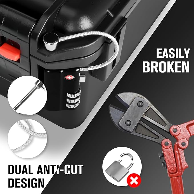 TSA Approved Gun Case Lock - Heavy-Duty Guns Case Lock with Durable & Cut Resistant Alloy Steel Shank Gun Lock, Secure TSA Locks for Guns Case for Firearm Travel Case, Pistol Cases and Rifle Cases - Image 4