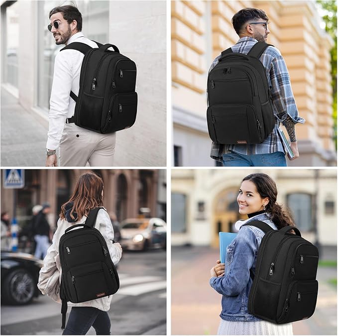 BIKROD Backpack for Men, TSA Travel Backpack, College Backpacks Water Resistant Back Pack, Business Anti Theft Durable Computer Bag Gifts Fits 17.3 Inch Laptop, Grey - Image 5