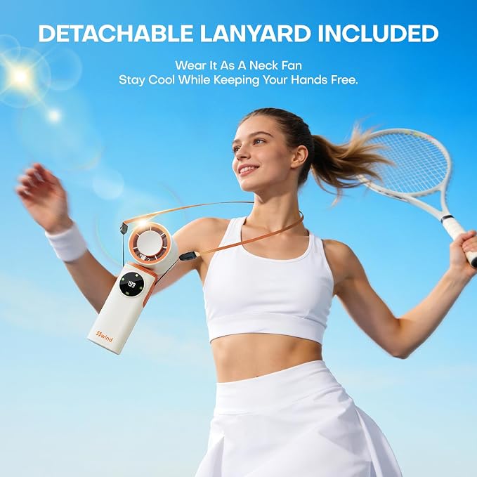 6000mAh Portable Handheld Fan with Ice Cooling, 199 Levels Stepless Speed, 20H Long Battery Life, 20000RPM Turbo Fan Rechargeable Personal Mini Fan for Travel, Outdoor, Makeup - Image 8