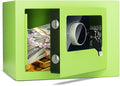 Digital Electronic Money Safe, Steel Security Lock Box with Keypad, Office Hotel Business Jewelry Gun Cash Safe, 0.23 Cubic Feet, 9.06" W x 6.69" D x 6.69" H（green） by CDC+DIGI