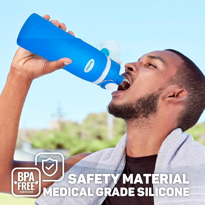 Collapsible Silicone Water Bottles-750ML,Medical Grade,BPA Free Travel Water Bottle Can Roll Up,26oz,Leak Proof Foldable Sports & Outdoor Water Bottles - Image 9