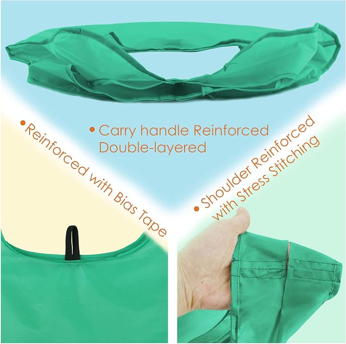 BeeGreen Groceries Reusable Bags for Shopping Compact Cute Solid Color Cloth Grocery Totes Set of 12 Fold up Packable Recycling Shopper Baggies w Zipper Carry Pouch for Supermarket - Image 5